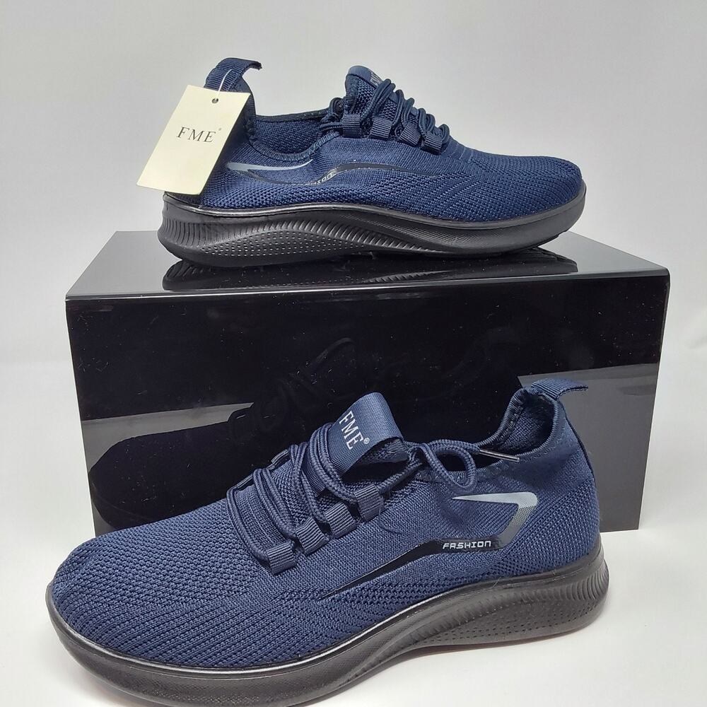 FME Women's Athletic Running Shoes Navy Blue Knit Sneakers US 8 New